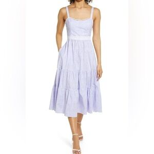 Lilly Pulitzer Oliver Purple Gingham Midi Dress